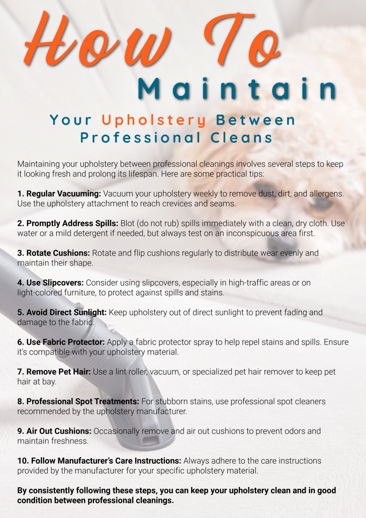 how to maintain upholstery after cleaning